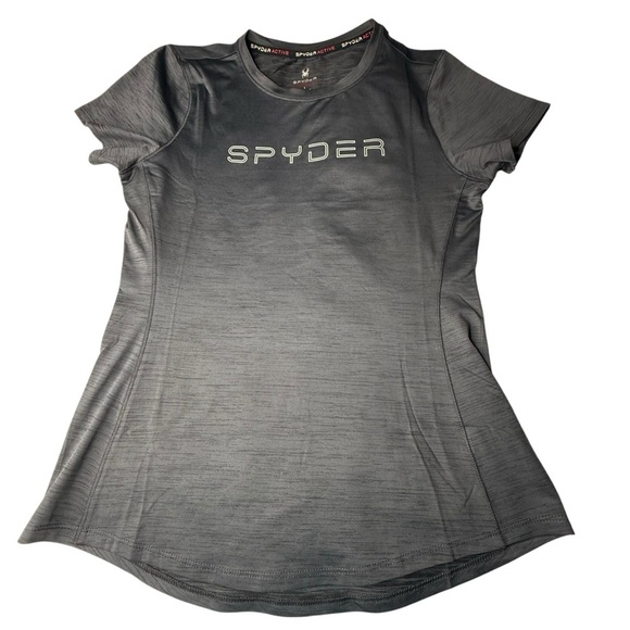 Womens Spyder Chest spellout Light weight active wear style Crewneck‎ T-shirt S - Picture 1 of 5